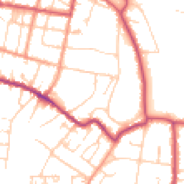Daytime road noise heatmap for PO33 1HL