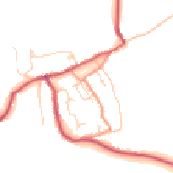 Daytime road noise heatmap for PO33 1TN