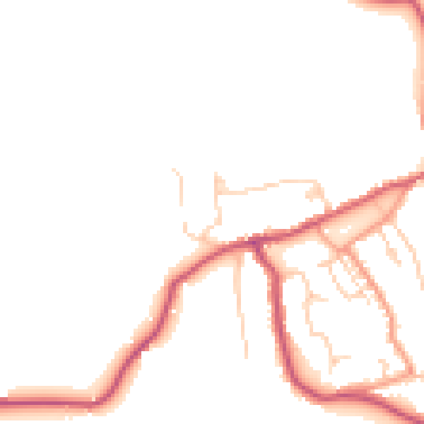 Daytime road noise heatmap for PO33 1UY