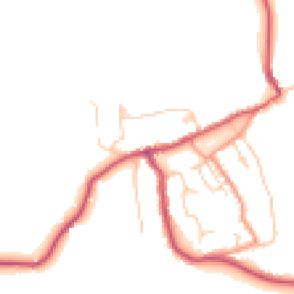 Daytime road noise heatmap for PO33 1XF