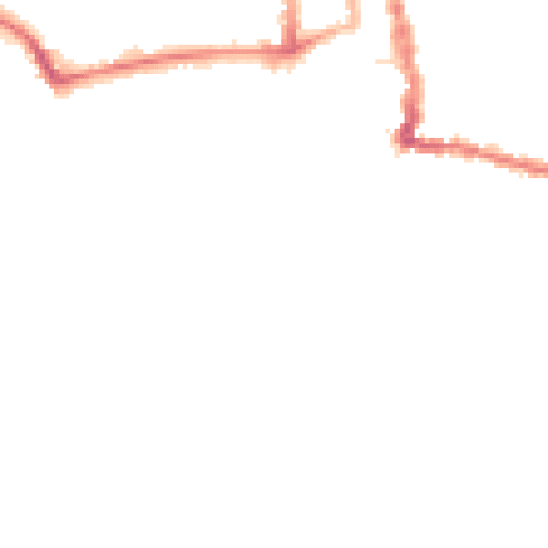 Night-time road noise heatmap for PO33 2FT