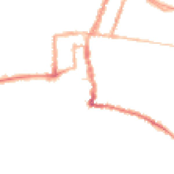 Night-time road noise heatmap for PO33 2RF