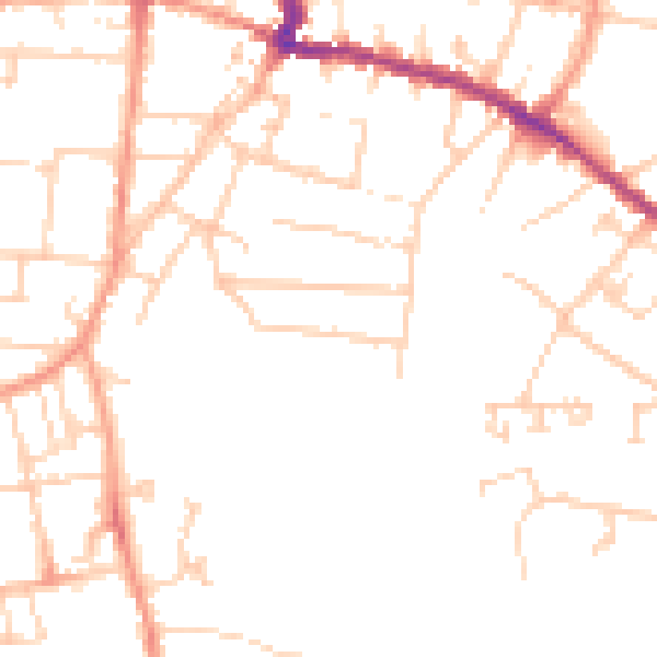 Daytime road noise heatmap for PO33 2TS