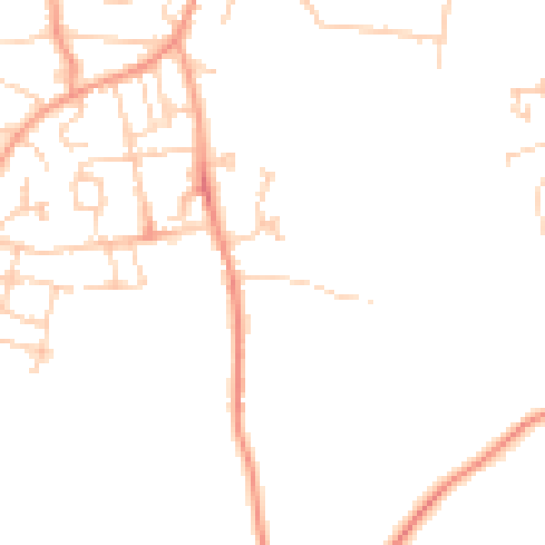 Daytime road noise heatmap for PO33 2UX