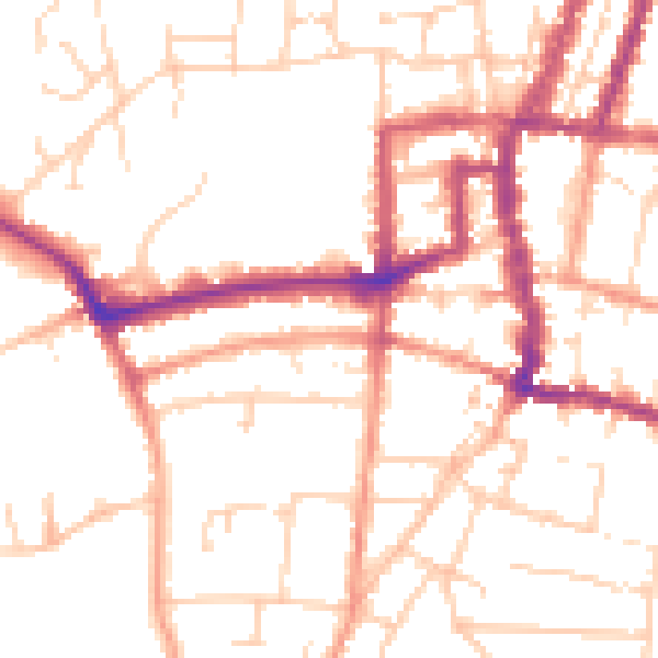 Daytime road noise heatmap for PO33 3BZ