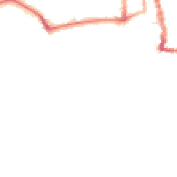 Night-time road noise heatmap for PO33 3DG