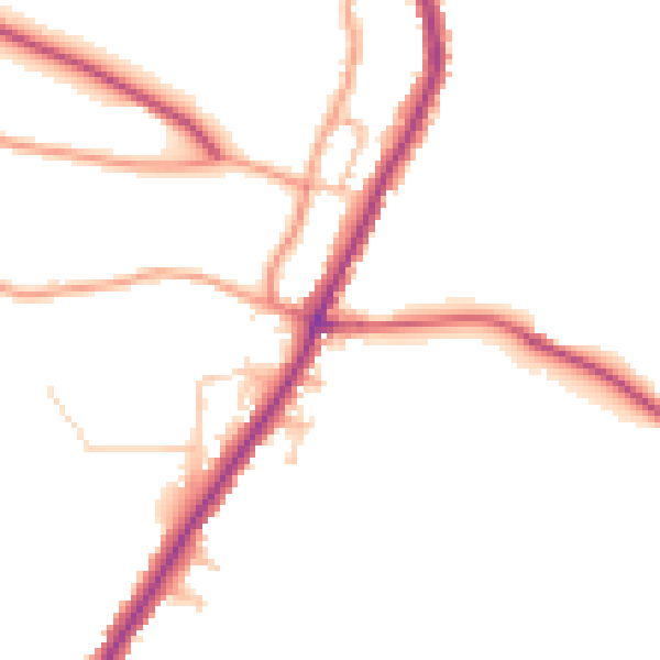 Daytime road noise heatmap for PO36 0AA