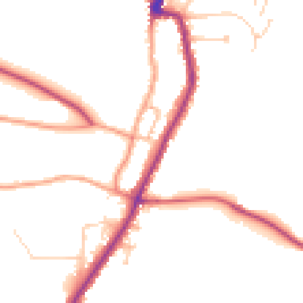 Daytime road noise heatmap for PO36 0AB