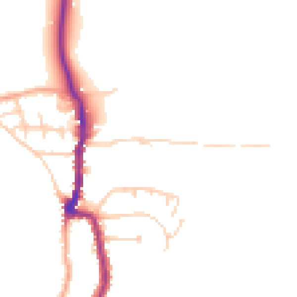 Daytime road noise heatmap for PO36 0AU