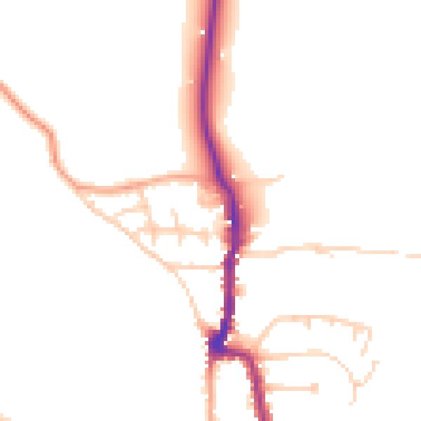 Daytime road noise heatmap for PO36 0AX