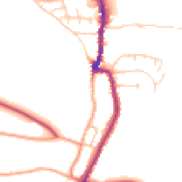 Daytime road noise heatmap for PO36 0DE