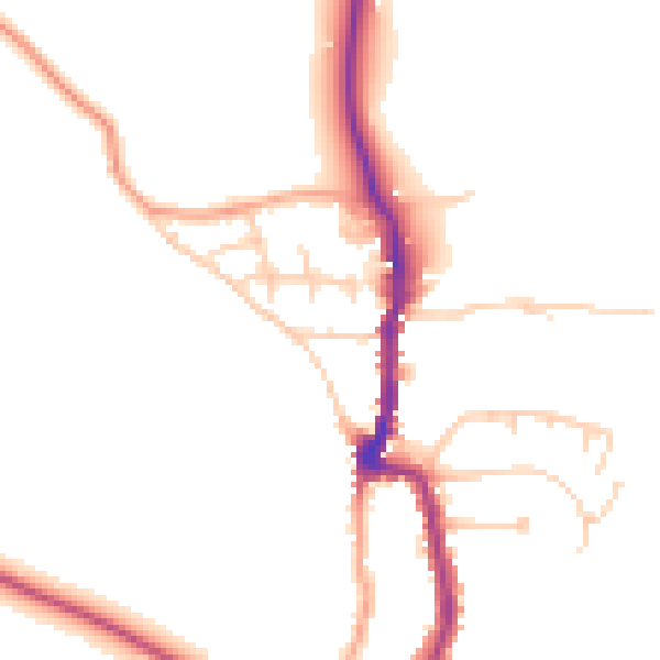 Daytime road noise heatmap for PO36 0DL