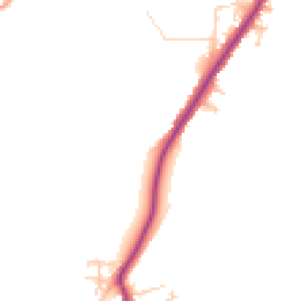 Daytime road noise heatmap for PO36 0EH