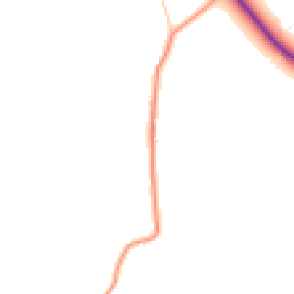 Daytime road noise heatmap for PO36 0LU