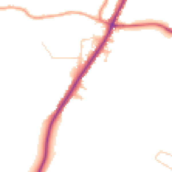Daytime road noise heatmap for PO36 0PL