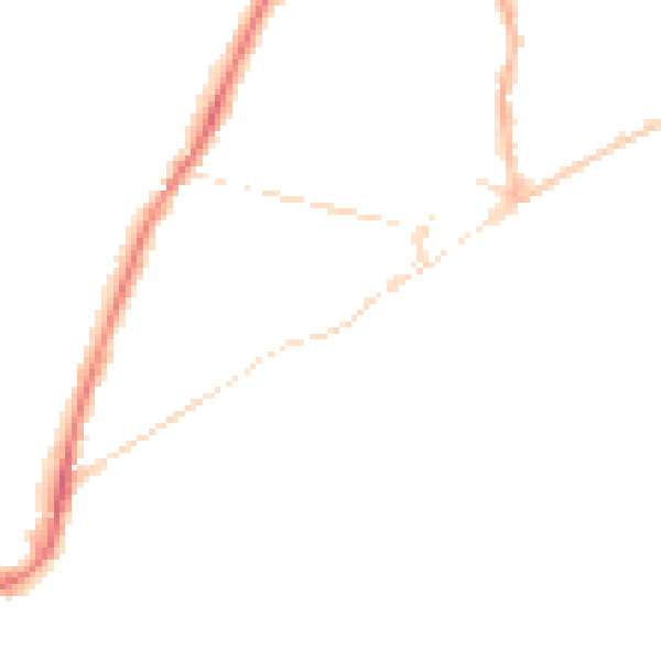 Night-time road noise heatmap for PO36 8DE