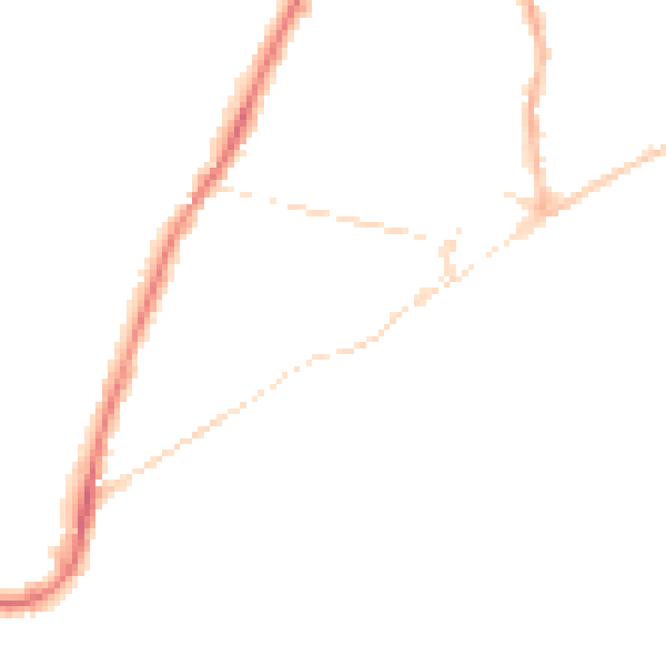 Night-time road noise heatmap for PO36 8ER