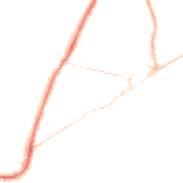 Night-time road noise heatmap for PO36 8JB