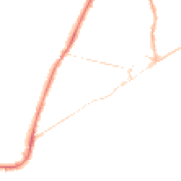 Night-time road noise heatmap for PO36 8JD
