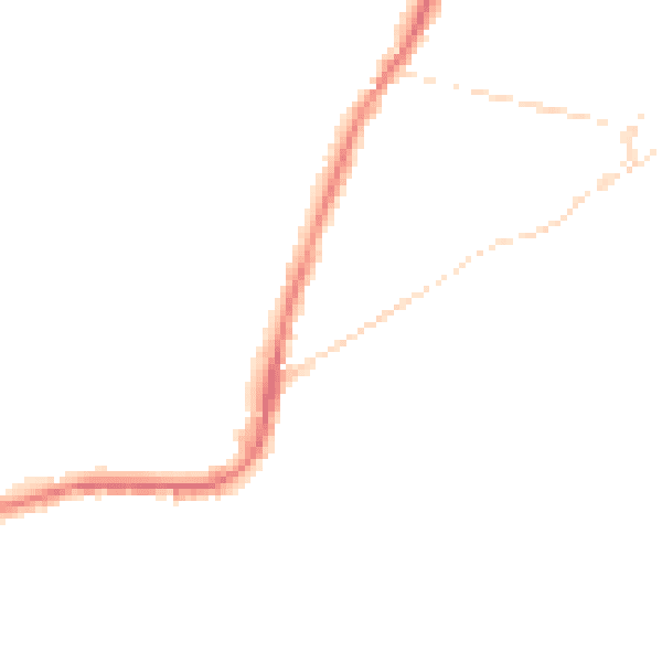 Night-time road noise heatmap for PO36 8NA