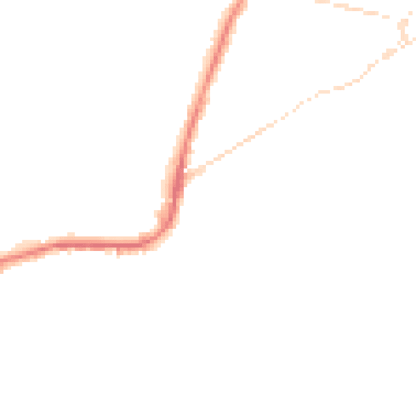 Night-time road noise heatmap for PO36 8NE