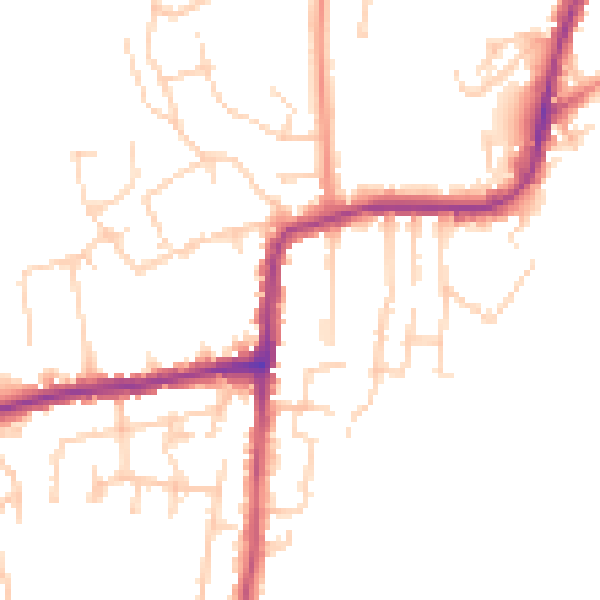 Daytime road noise heatmap for PO36 8PH