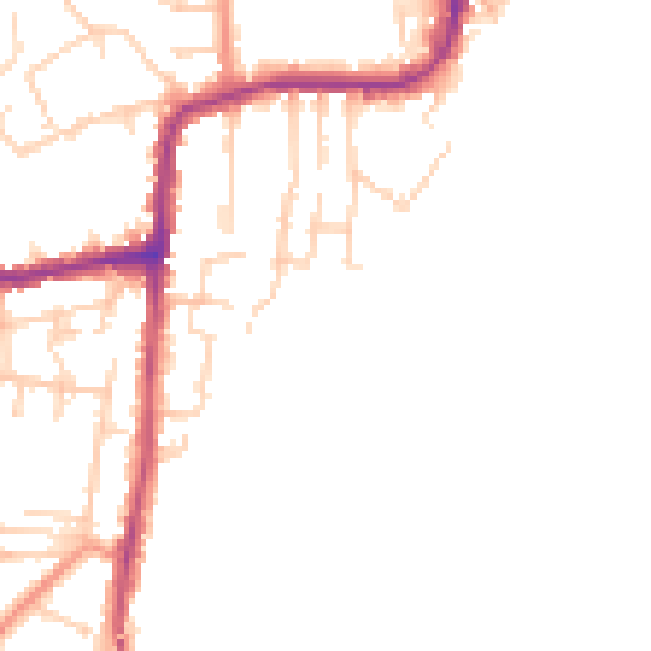 Daytime road noise heatmap for PO36 8PN