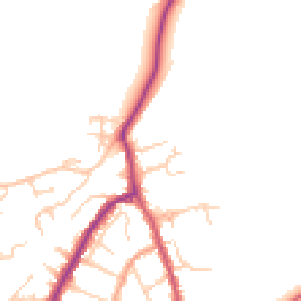 Daytime road noise heatmap for PO36 9AP