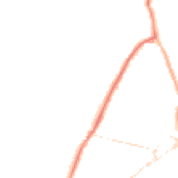 Night-time road noise heatmap for PO36 9BJ