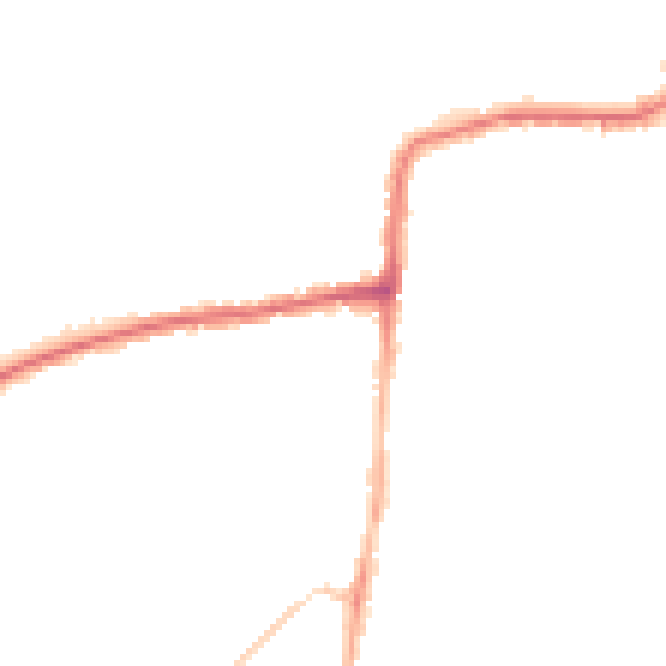 Night-time road noise heatmap for PO36 9LY