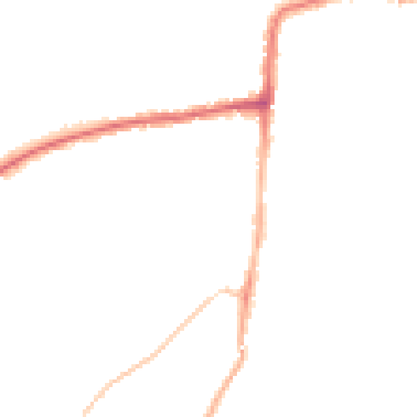 Night-time road noise heatmap for PO36 9ND