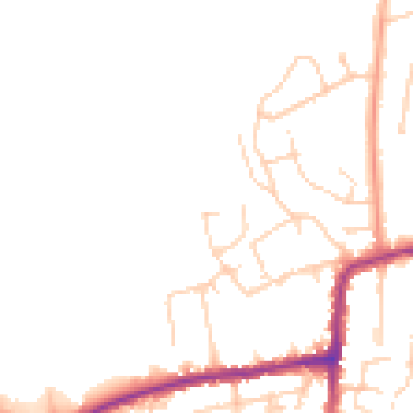 Daytime road noise heatmap for PO36 9PB