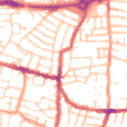 Daytime road noise heatmap for PO5 1AB