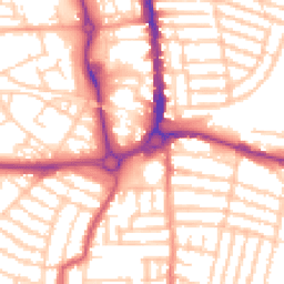 Daytime road noise heatmap for PO5 1AN
