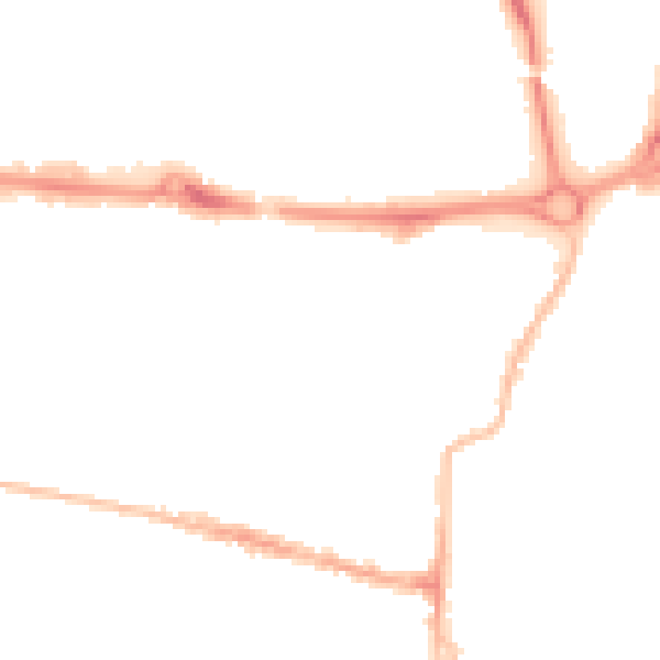 Night-time road noise heatmap for PO5 1AS