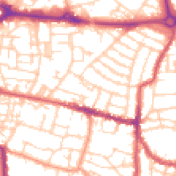 Daytime road noise heatmap for PO5 1AU