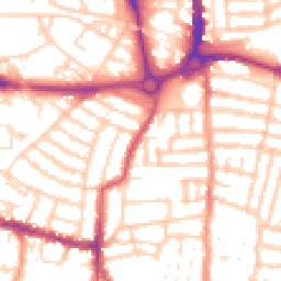Daytime road noise heatmap for PO5 1AW