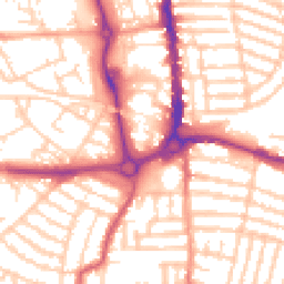 Daytime road noise heatmap for PO5 1DS