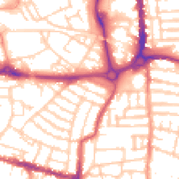 Daytime road noise heatmap for PO5 1ED