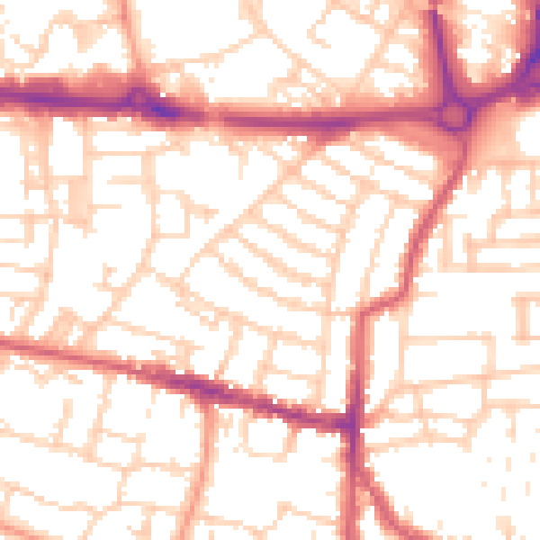 Daytime road noise heatmap for PO5 1HD