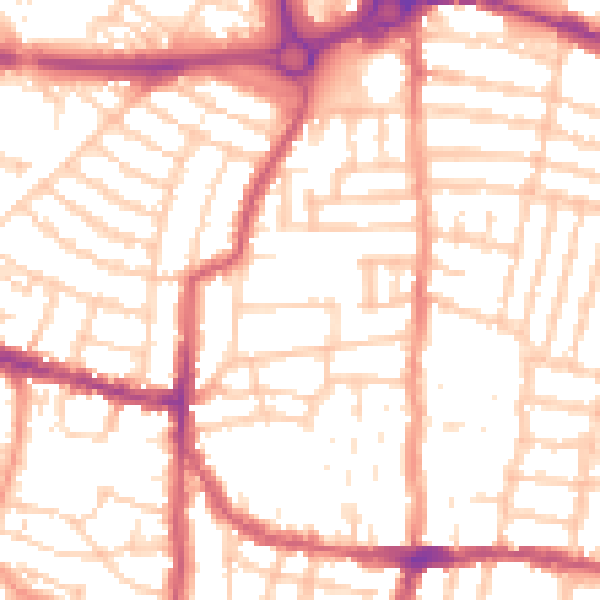 Daytime road noise heatmap for PO5 1RS