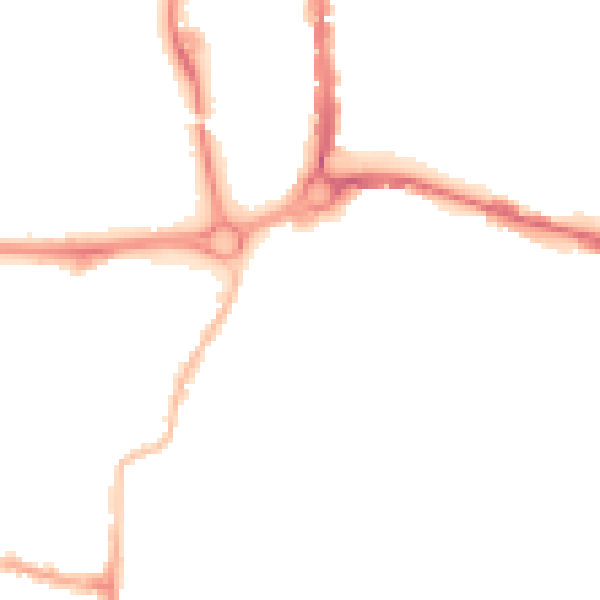 Night-time road noise heatmap for PO5 1SH