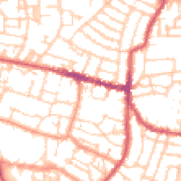 Daytime road noise heatmap for PO5 2AU