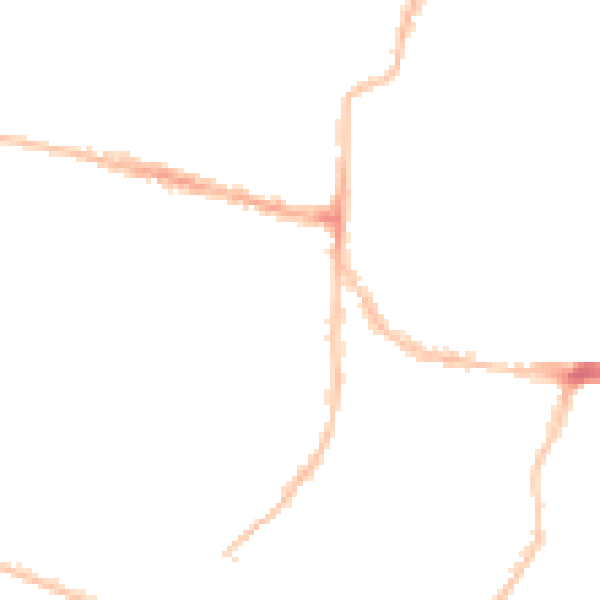 Night-time road noise heatmap for PO5 2DH