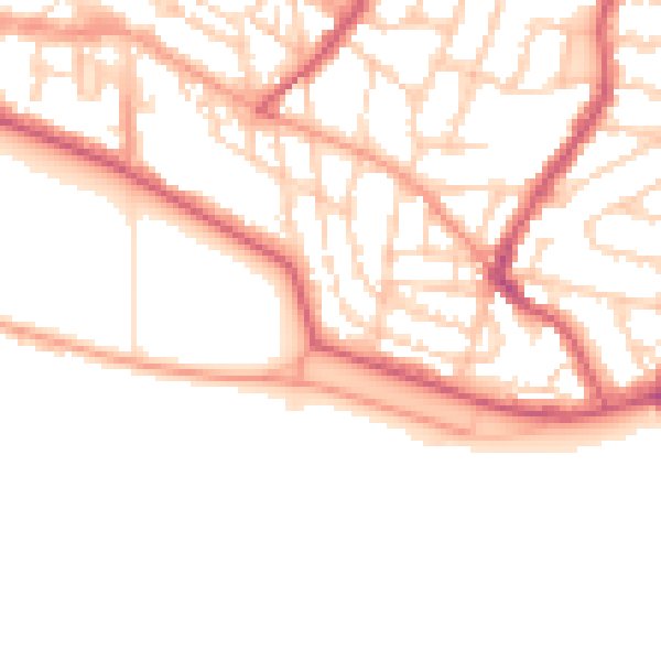 Daytime road noise heatmap for PO5 2HZ