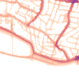 Daytime road noise heatmap for PO5 2NA