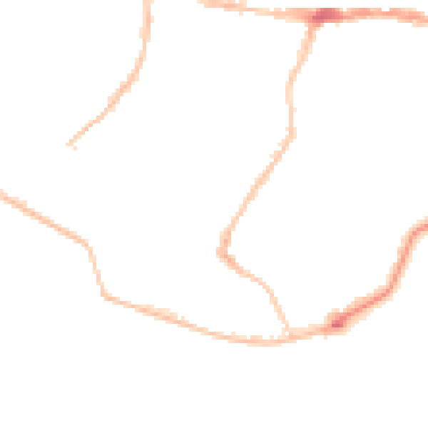 Night-time road noise heatmap for PO5 2PG