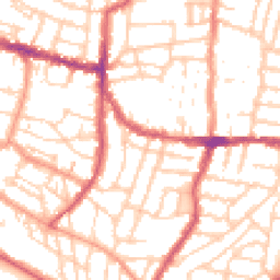 Daytime road noise heatmap for PO5 2SU