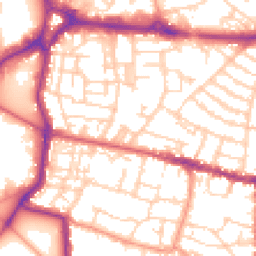 Daytime road noise heatmap for PO5 4EB