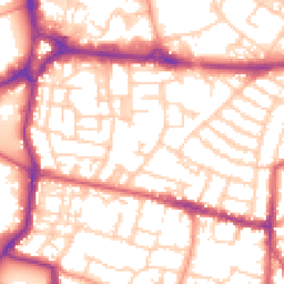 Daytime road noise heatmap for PO5 4EN